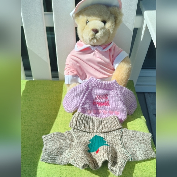 Hallmark Cards Stuffed Plush Teddy Bear with 3 Outfits - Picture 4 of 5